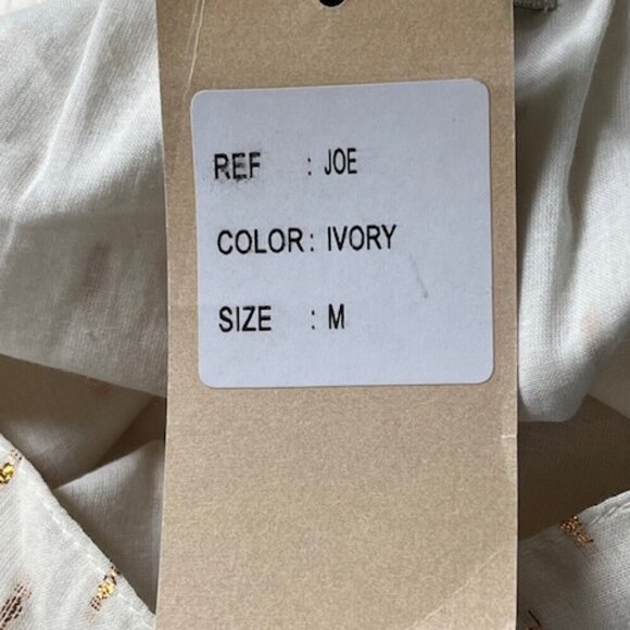 Miss Pimpante Women's JOE Pants Wide Leg Flare Bottom Lurex Details Cream M NWT - Picture 15 of 16